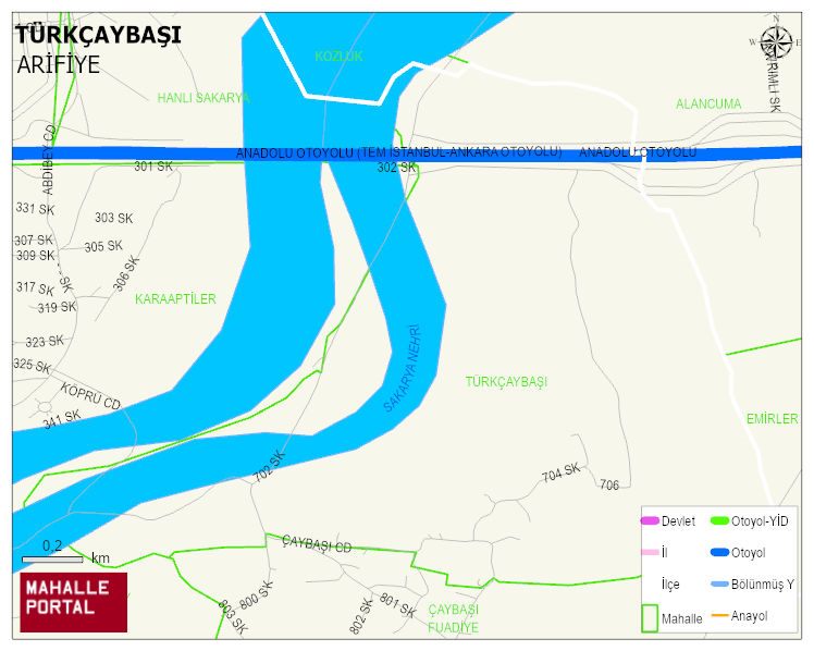 TÜRKÇAYBAŞI Mahallesi Haritası | Detaylı Köy ve Mahalle Görünümü