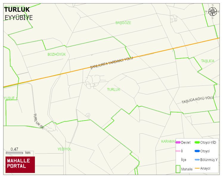 TURLUK Mahallesi Haritası | Dağlar, Ovalar ve Akarsu Bilgileri