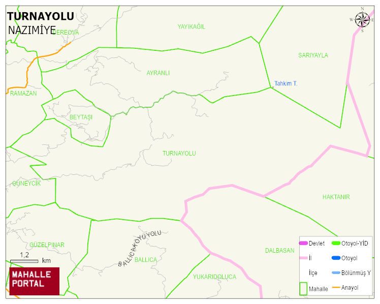 TURNAYOLU Köyü Haritası | Coğrafi Yapı ve Detaylı Haritası
