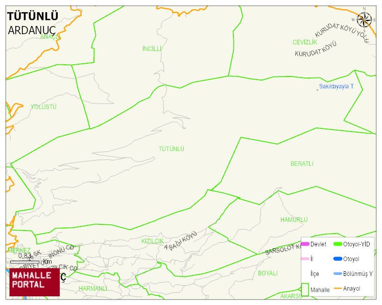 TÜTÜNLÜ Köyü Haritası | İnteraktif Köy ve Mahalle Sınırları