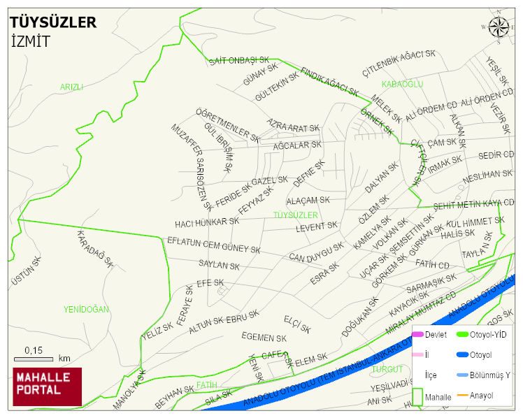TÜYSÜZLER Mahallesi Haritası | Güncel Mahalle ve Köy Haritası