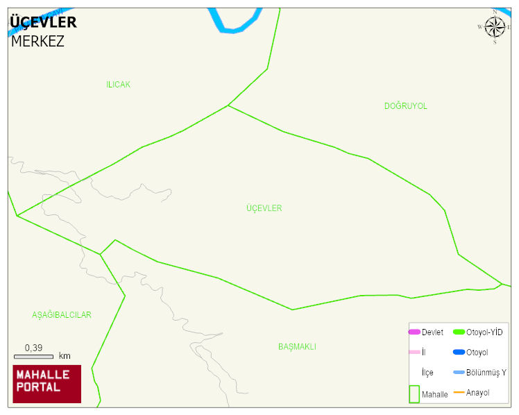 ÜÇEVLER Köyü Haritası | İnteraktif Köy ve Mahalle Sınırları