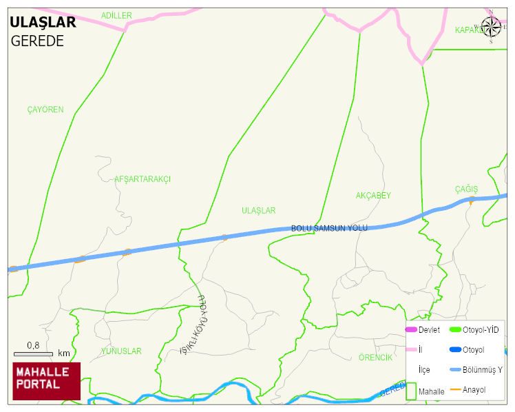 ULAŞLAR Köyü Haritası | İnteraktif Köy ve Mahalle Sınırları
