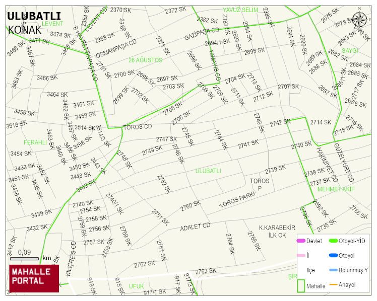 ULUBATLI Mahallesi Haritası | Detaylı Köy ve Mahalle Görünümü