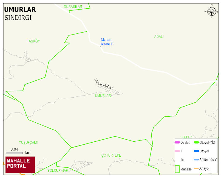 UMURLAR Mahallesi Haritası | Mahalle ve Köy Sınırı