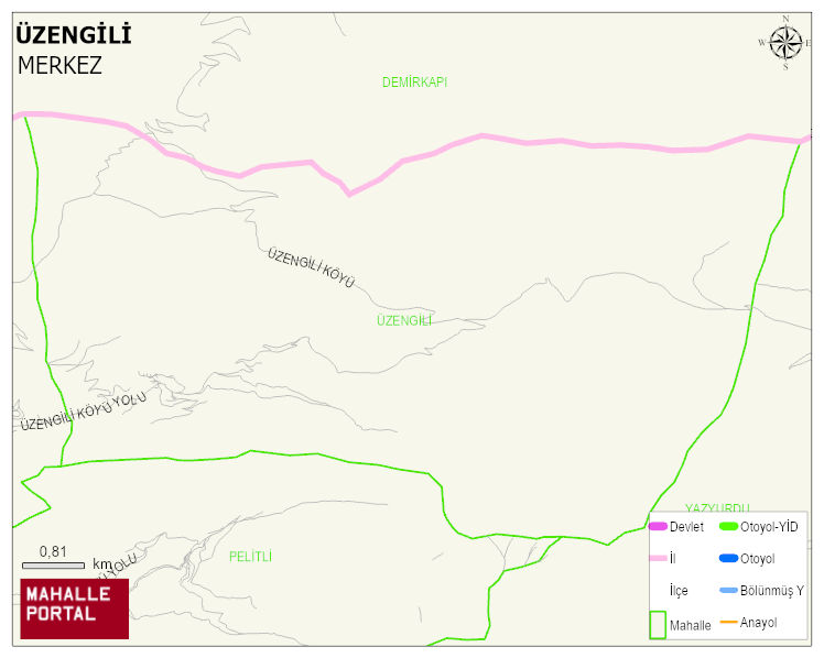 ÜZENGİLİ Köyü Haritası | Mahalle ve Köy Sınırı