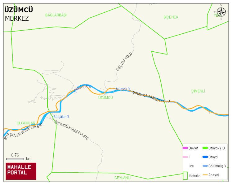ÜZÜMCÜ Köyü Haritası | İnteraktif Köy ve Mahalle Sınırları