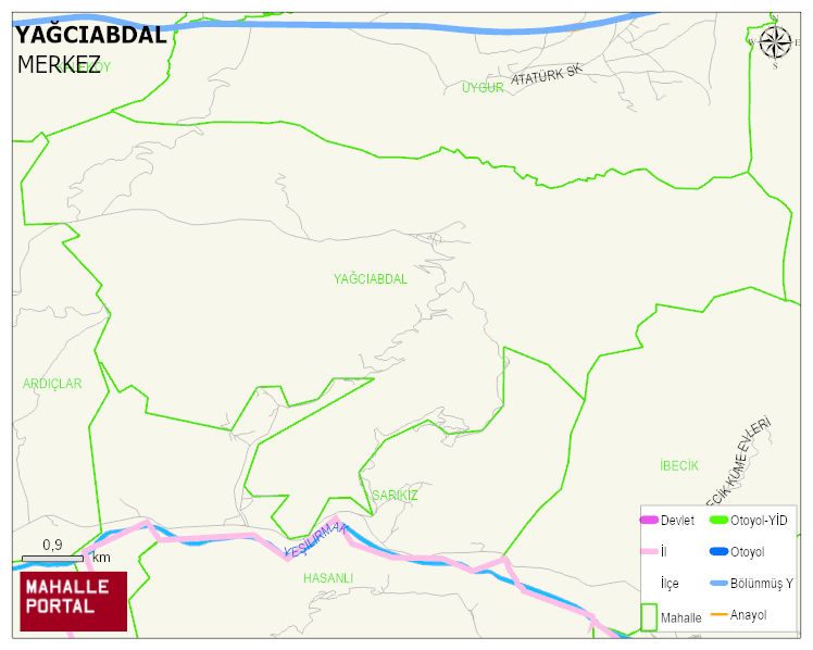 YAĞCIABDAL Köyü Haritası | Coğrafi Yapı ve Detaylı Haritası