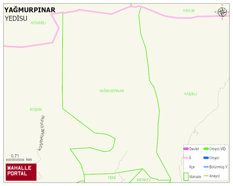 YAĞMURPINAR Köyü Haritası | İnteraktif Köy ve Mahalle Sınırları