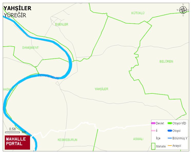 YAHŞİLER Mahallesi Haritası | Dağlar, Ovalar ve Akarsu Bilgileri