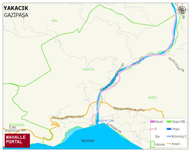 YAKACIK Mahallesi Haritası | Mahalle ve Köy Sınırı