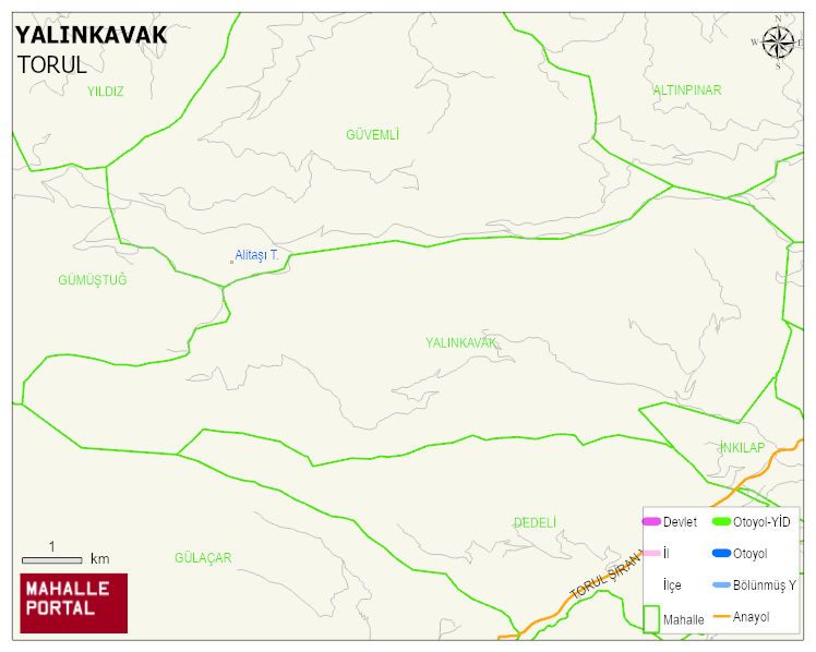 YALINKAVAK Köyü Haritası | Uydu Görüntüsü ve Harita Detayları