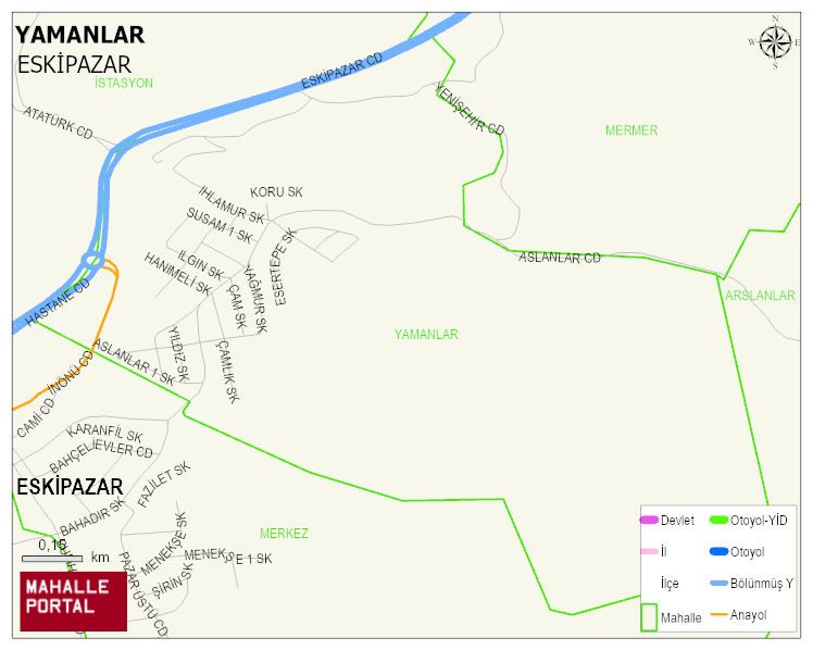 YAMANLAR Mahallesi Haritası | Mahalle ve Köy Sınırı