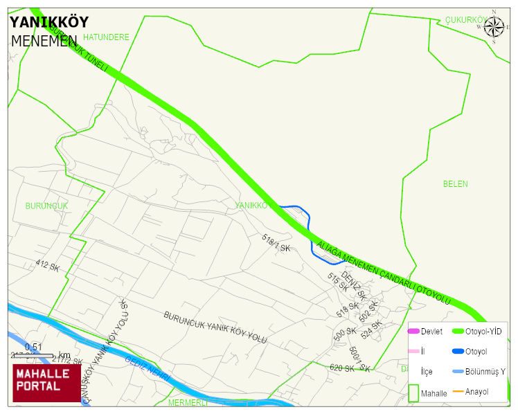 YANIKKÖY Mahallesi Haritası | Mahalle ve Köy Sınırı