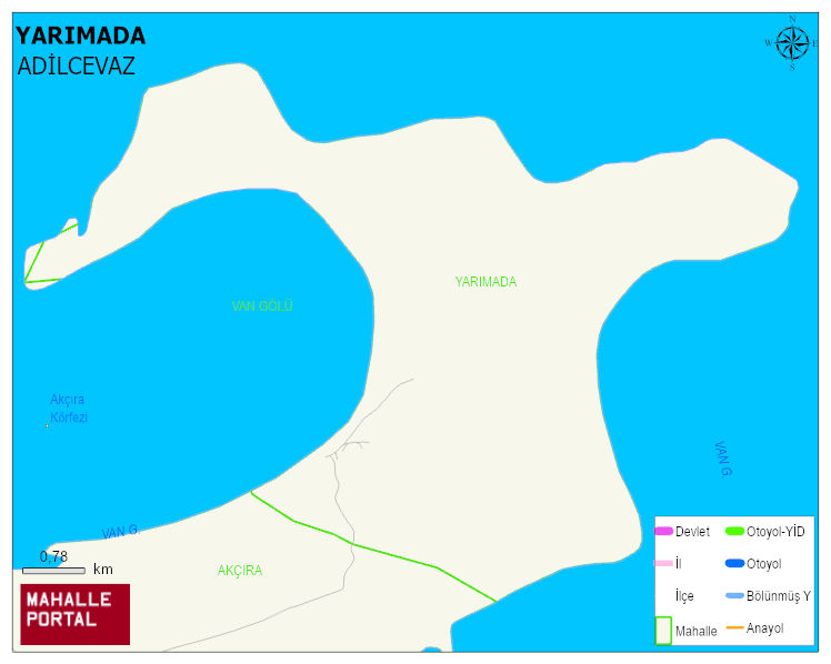 YARIMADA Köyü Haritası | İnteraktif Köy ve Mahalle Sınırları