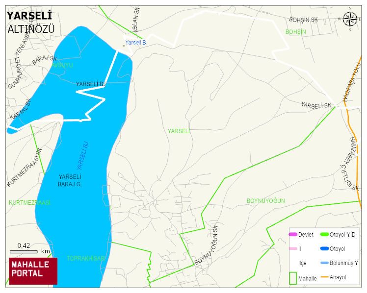 YARSELİ Mahallesi Haritası | Yükselti ve Doğa Özellikleri