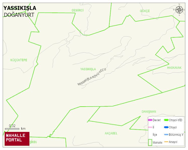 YASSIKIŞLA Köyü Haritası | Sayısal Bölge Görünümü