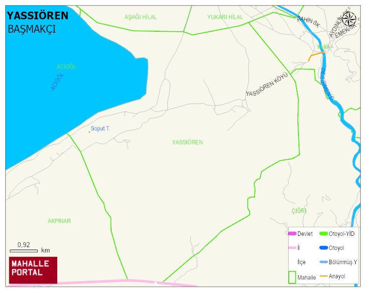 YASSIÖREN Köyü Haritası | Mahalle ve Köy Sınırı