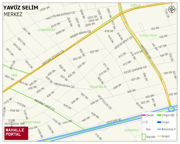 YAVUZ SELİM Mahallesi Haritası | Detaylı Köy ve Mahalle Görünümü