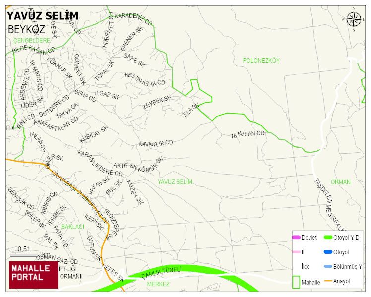 YAVUZ SELİM Mahallesi Haritası | Sayısal Bölge Görünümü