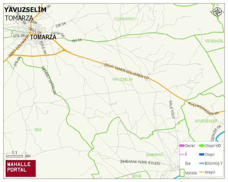 YAVUZSELİM Mahallesi Haritası | Detaylı Köy ve Mahalle Görünümü