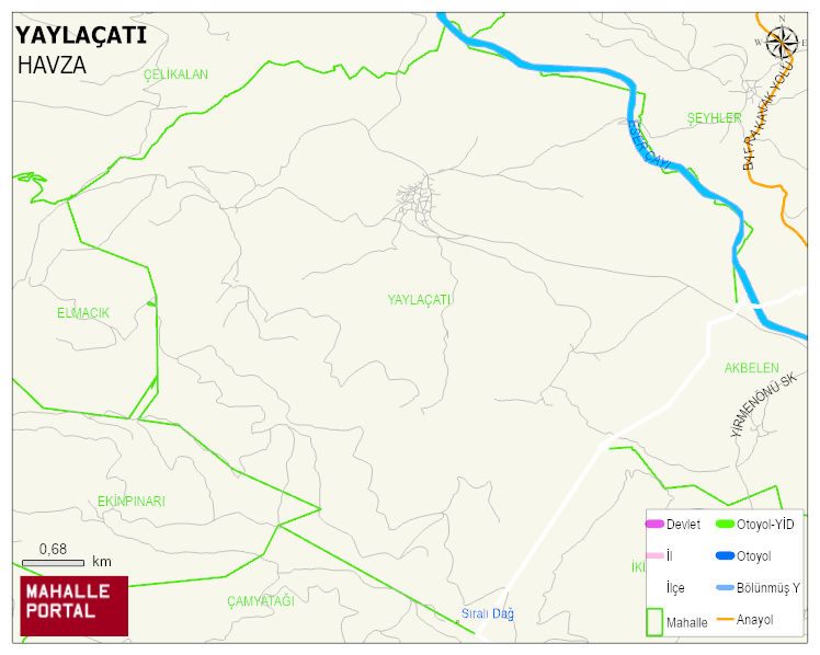YAYLAÇATI Mahallesi Haritası | Detaylı Köy ve Mahalle Görünümü