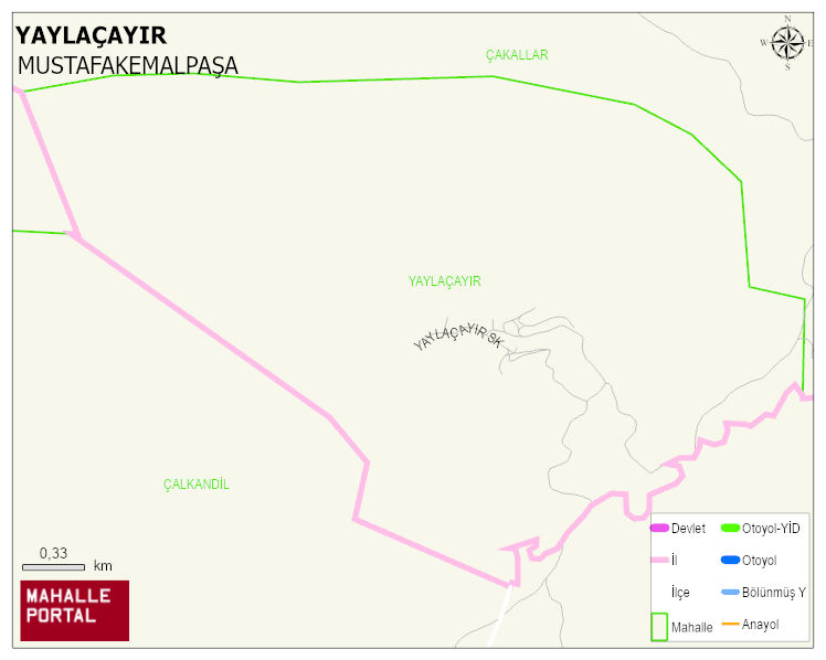 YAYLAÇAYIR Mahallesi Haritası | Yükselti ve Doğa Özellikleri