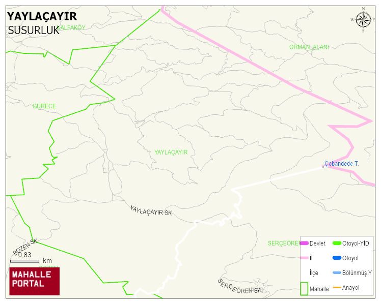 YAYLAÇAYIR Mahallesi Haritası | Sayısal Bölge Görünümü