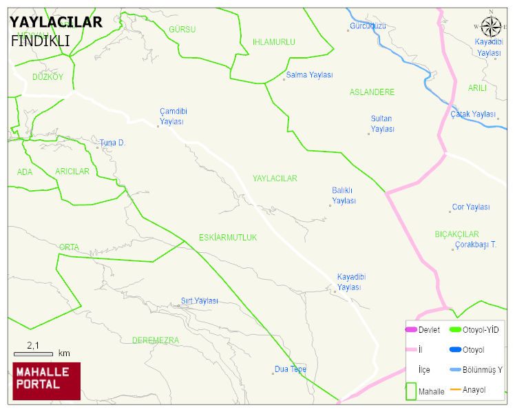 YAYLACILAR Köyü Haritası | İnteraktif Köy ve Mahalle Sınırları
