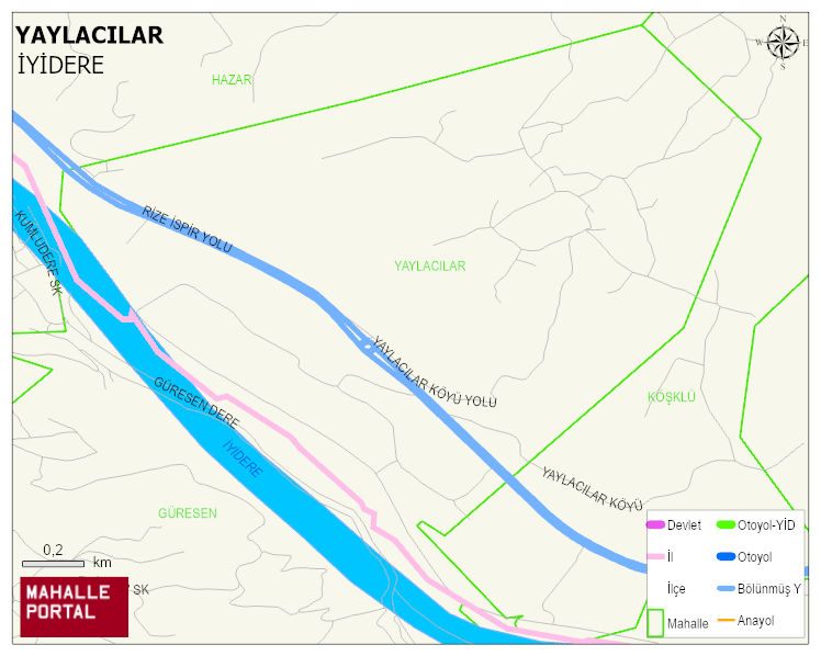 YAYLACILAR Köyü Haritası | Mahalle ve Köy Sınırı