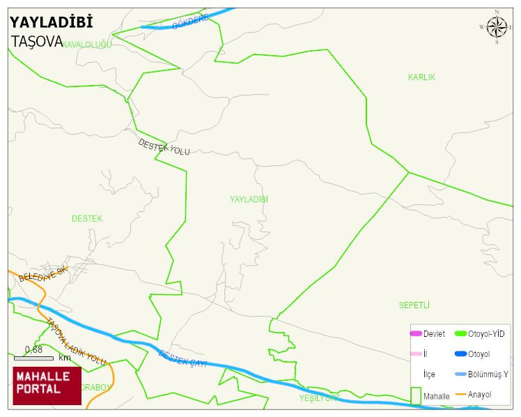 YAYLADİBİ Köyü Haritası | İnteraktif Köy ve Mahalle Sınırları