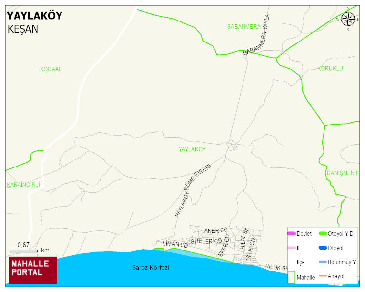 YAYLAKÖY Köyü Haritası | İnteraktif Köy ve Mahalle Sınırları