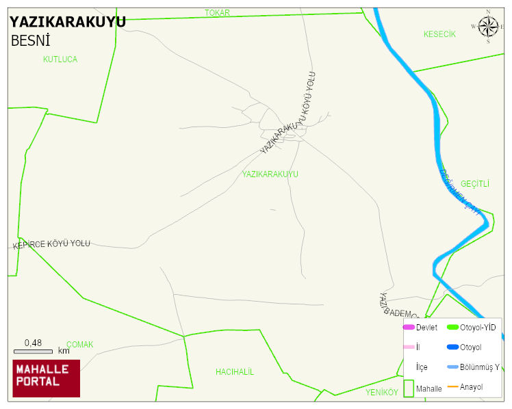 YAZIKARAKUYU Köyü Haritası | Mahalle Sokak Haritası