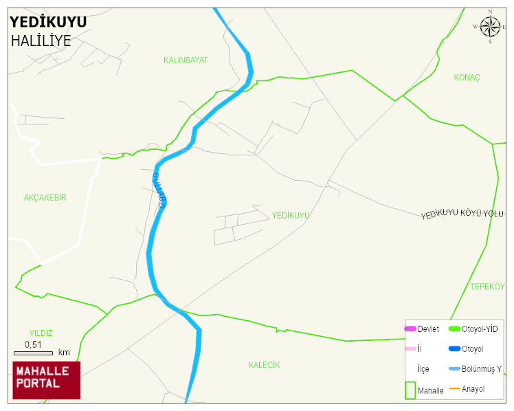 YEDİKUYU Mahallesi Haritası | Mahalle ve Köy Sınırı
