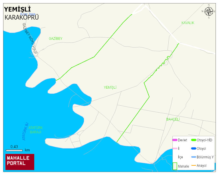 YEMİŞLİ Mahallesi Haritası | Detaylı Köy ve Mahalle Görünümü