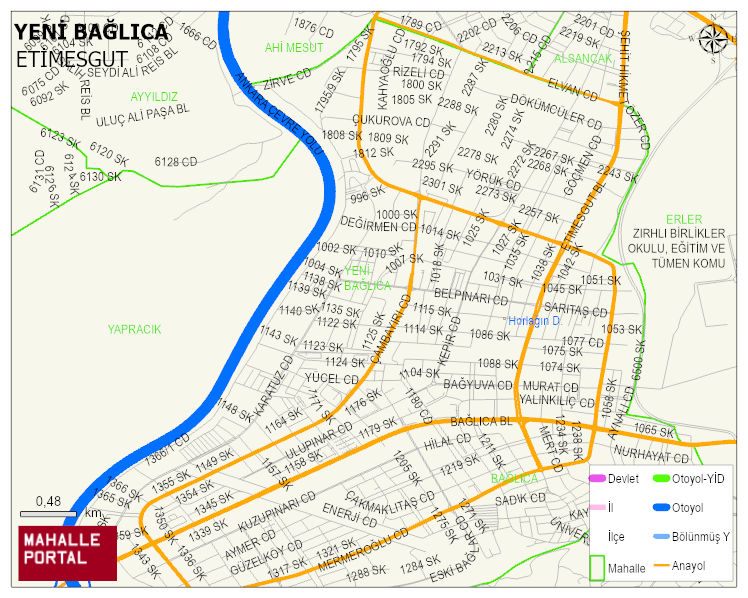 YENİ BAĞLICA Mahallesi Haritası | İnteraktif Köy ve Mahalle Sınırları