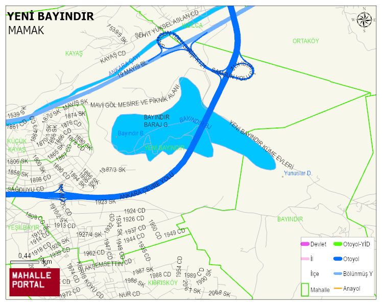YENİ BAYINDIR Mahallesi Haritası | Mahalle ve Köy Sınırı
