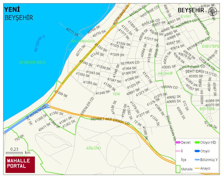 YENİ Mahallesi Haritası | Yükselti ve Doğa Özellikleri
