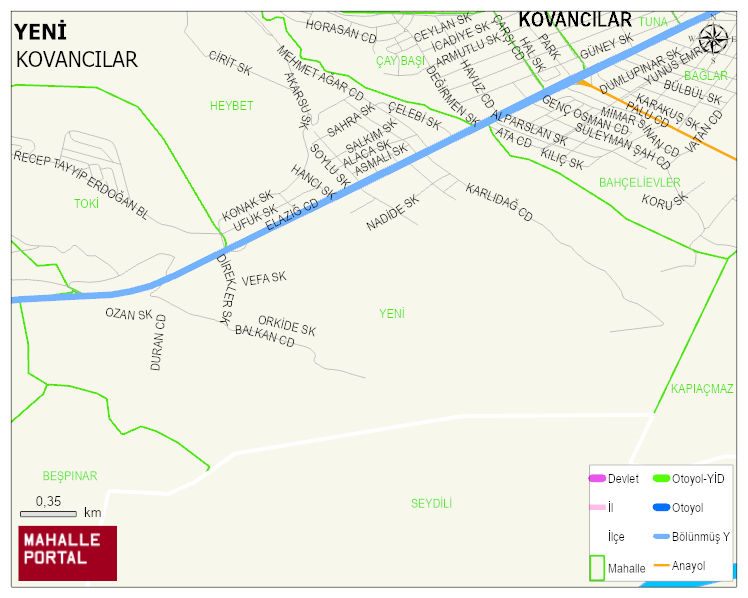 YENİ Mahallesi Haritası | Mahalle ve Köy Sınırı