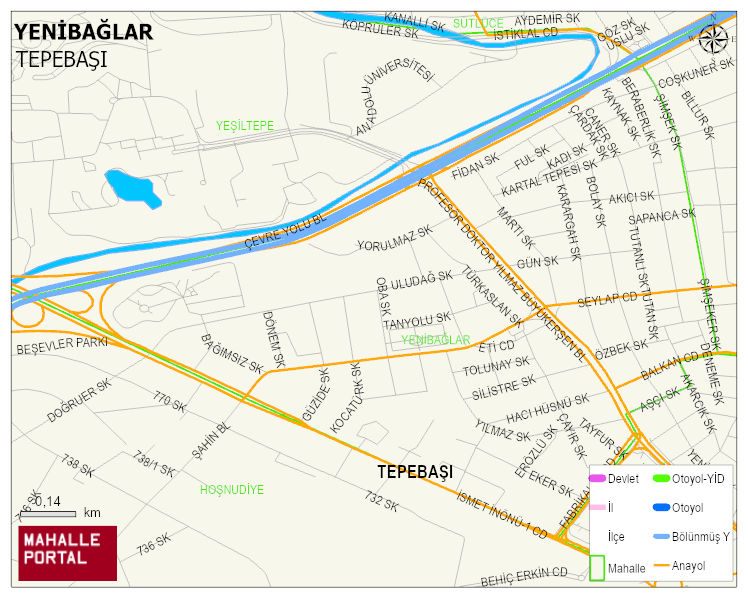 YENİBAĞLAR Mahallesi Haritası | Mahalle ve Köy Sınırı