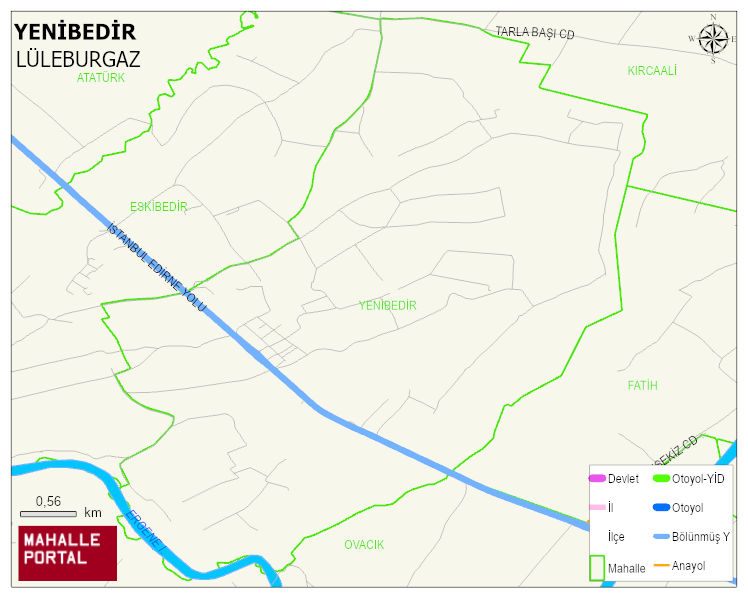 YENİBEDİR Köyü Haritası | Mahalle ve Köy Sınırı