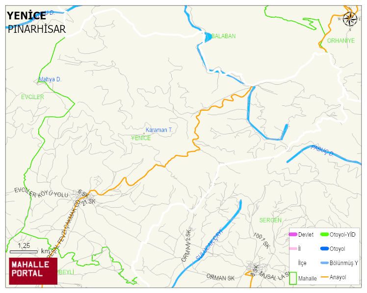 YENİCE Köyü Haritası | İnteraktif Köy ve Mahalle Sınırları