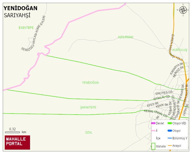 YENİDOĞAN Mahallesi Haritası | Coğrafi Yapı ve Detaylı Haritası