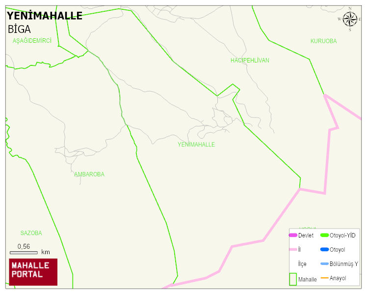 YENİMAHALLE Köyü Haritası | Yükselti ve Doğa Özellikleri