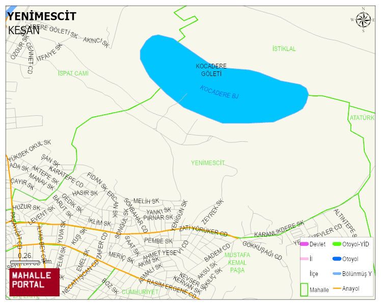 YENİMESCİT Mahallesi Haritası | Dağlar, Ovalar ve Akarsu Bilgileri