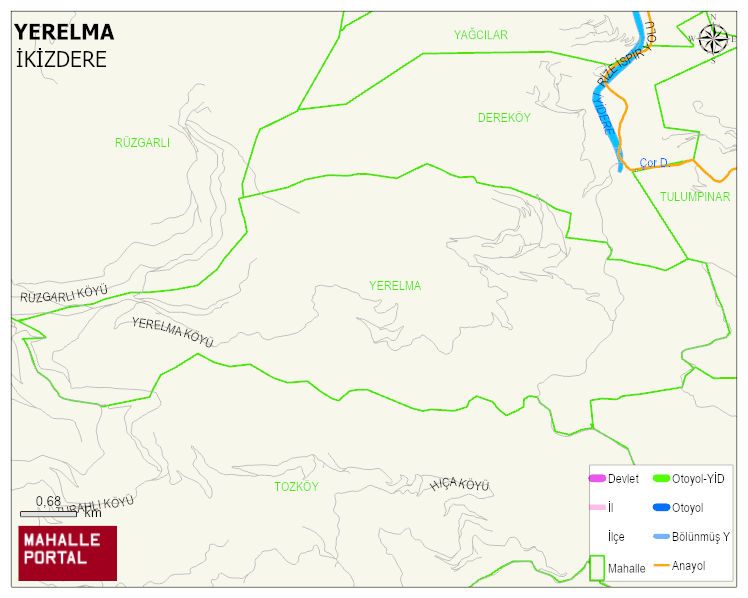 YERELMA Köyü Haritası | Mahalle ve Köy Sınırı