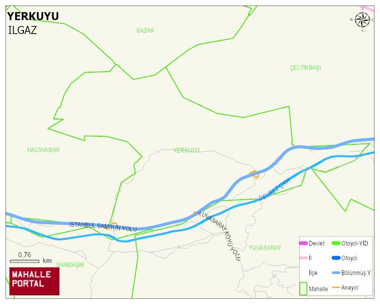 YERKUYU Köyü Haritası | İnteraktif Köy ve Mahalle Sınırları
