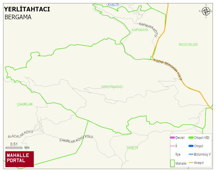 YERLİTAHTACI Mahallesi Haritası | Güncel Mahalle ve Köy Haritası