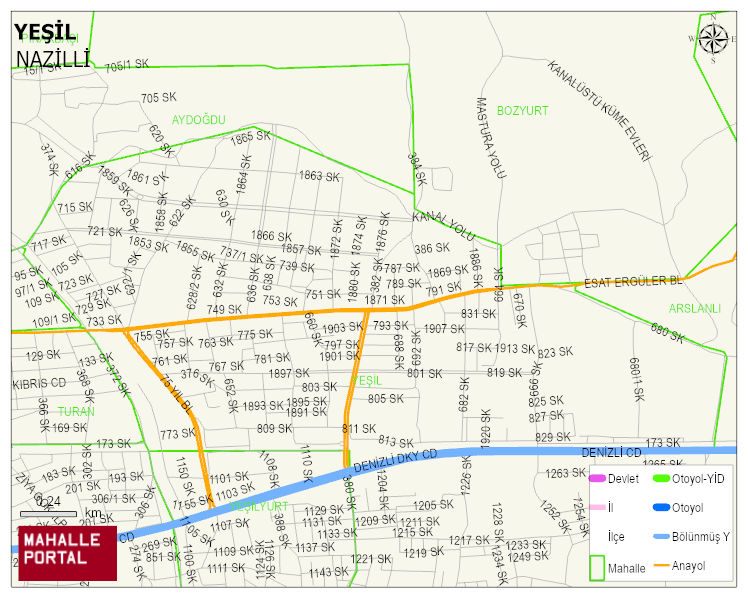 YEŞİL Mahallesi Haritası | İnteraktif Köy ve Mahalle Sınırları