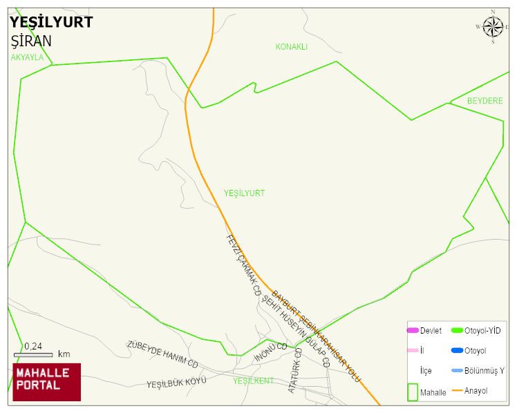 YEŞİLBÜK BELDESİ YEŞİLYURT Mahallesi Haritası | Sayısal Bölge Görünümü